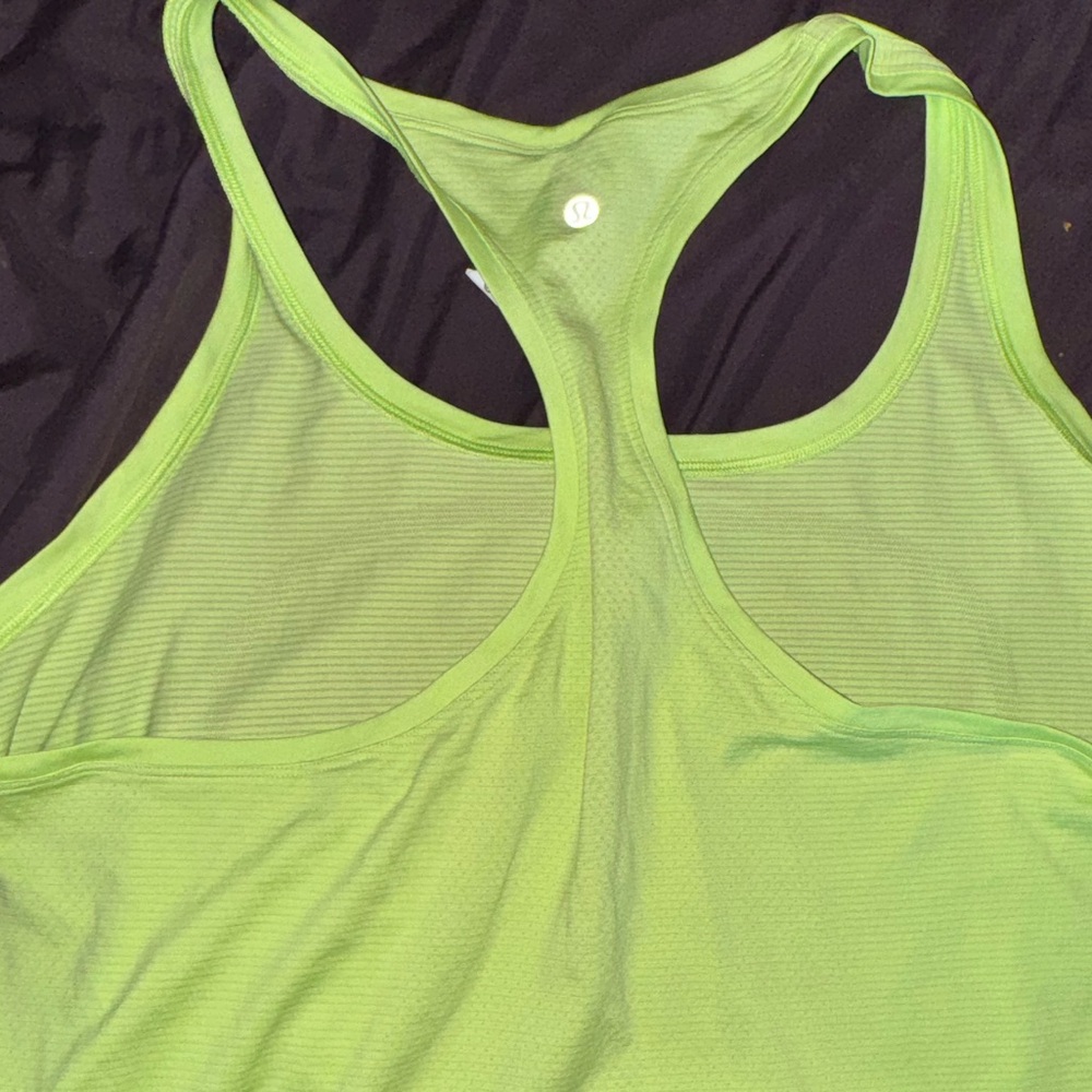 Lululemon bright neon green tank. Used